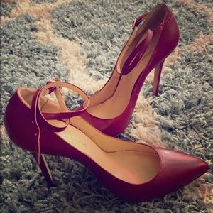 Carmen Marc Valvo Red Leather Stillettos
